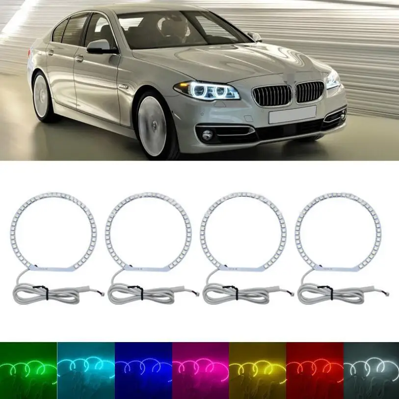 

HiMISS Car Daytime running light kit For BMW E36/E38/E39/E46 Multi-Color 5050 RGB Flash SMD Led Angel Eyes Halo Ring