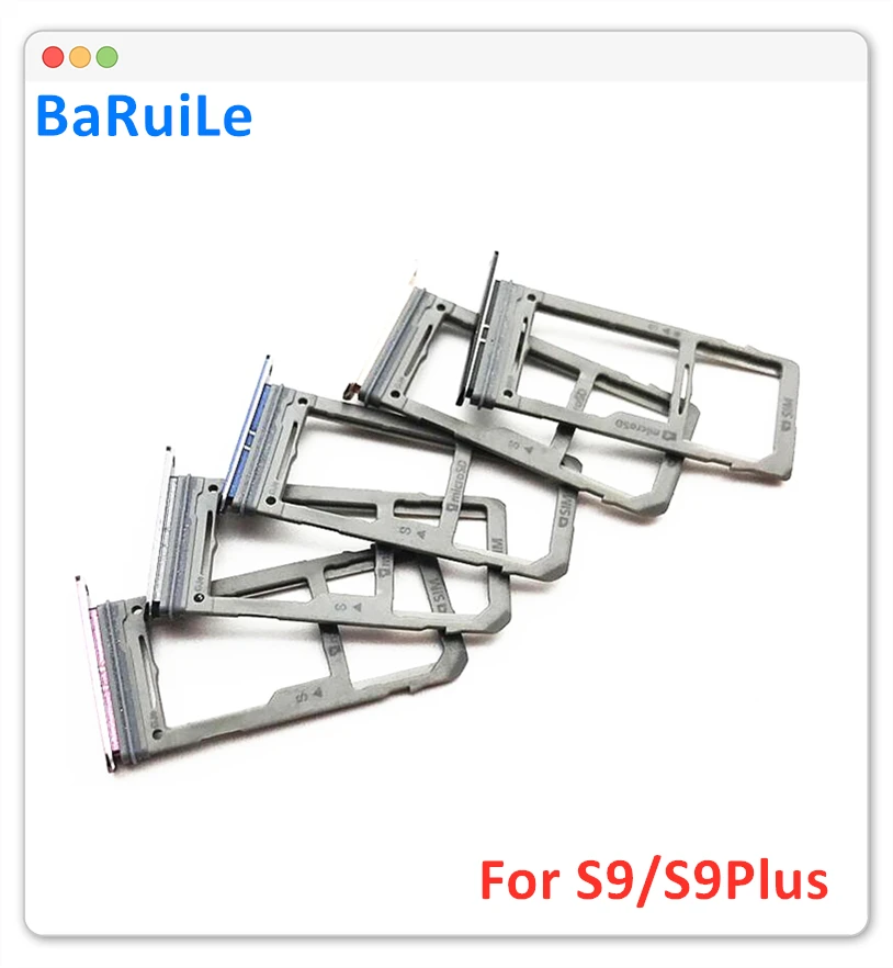 BaRuiLe 10pcs For Samsung Galaxy S9 Plus S9+ G960F G965F SIM Card Slot SD Tray Holder Adapter Single Sim / Dual Parts | Мобильные