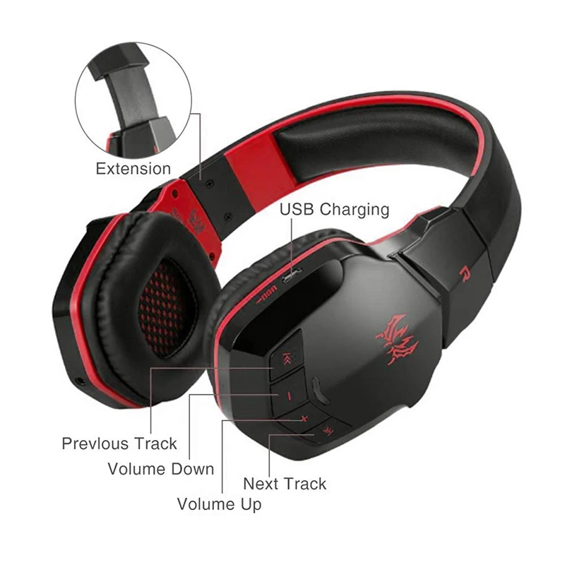 Беспроводные Bluetooth Игровые наушники с кнопкой управления микрофоном 3,5 мм аудио шлем игровая гарнитура геймер для PS4/iPhone/PC