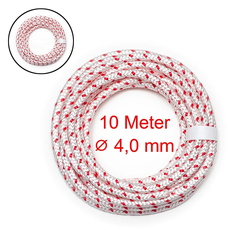 Chainsaw Replace Parts 10mX 4mm Starter Rope Chainsaw Lawn Mower Construction Equipment For Honda Chainsaw Lawnmower Engine Starter Rope Pull Cord