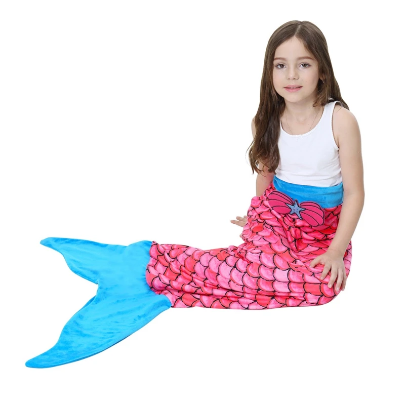 

1Pc Baby Windproof Warm Colorful Cute And Fashion Trumpet Shape Quilt Of The Mermaid Blanket For The Festival Gift