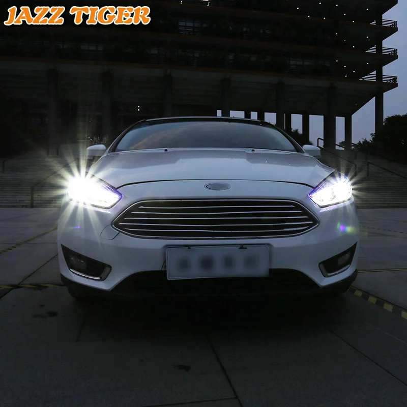 JAZZ TIGER автомобильный Стайлинг светодиодный DRL динамический сигнал поворота головная лампа в сборе светодиодный фонарь для Ford Focus 3 MK3