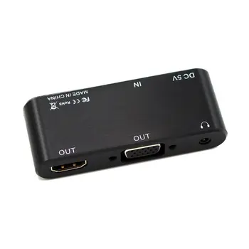 

HDMI to VGA+HDMI+Audio Converter Portable HDMI Splitter Adapter for PS3 X-BOX Set-top Box Blu-ray DVD Players