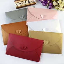 1 шт пустой мини-конверт в форме сердца с пряжкой в стиле ретро бумажный конверт для приглашения на свадьбу для письма поздравительные открытки на Рождество Хэллоуин