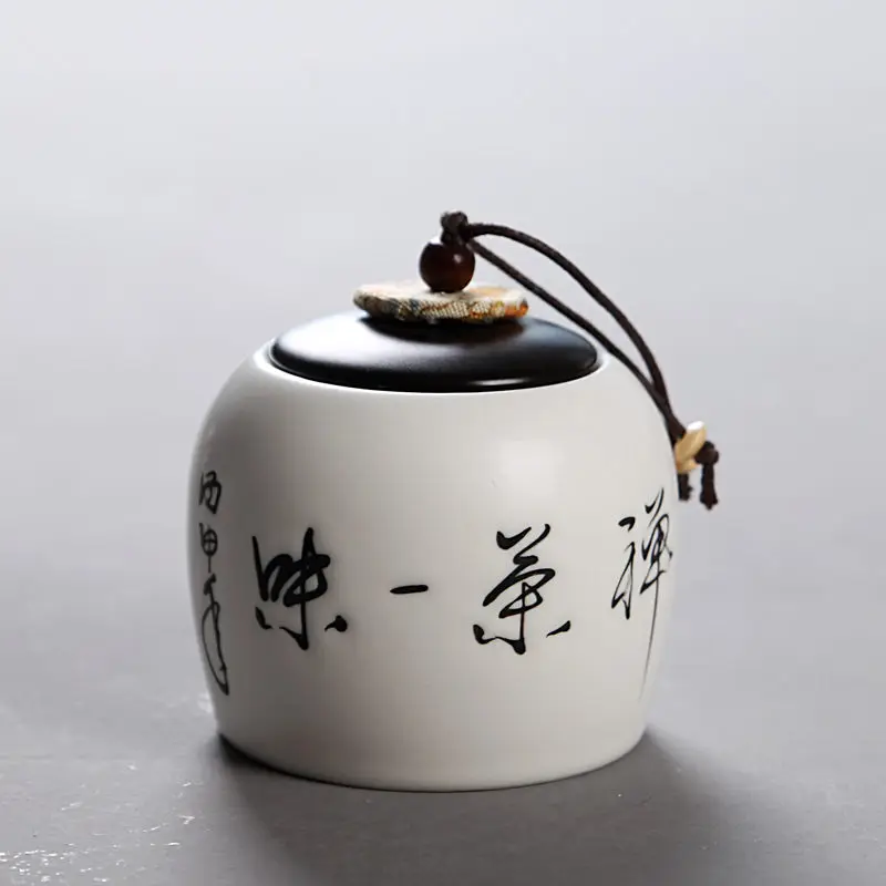 chanchayiweihei Крытая банка для хранения чая, керамический контейнер для специй, мини банка для печенья, герметичная коробка для хранения конфет, контейнер для еды с кисточками, декоративные банки - Цвет: chanchayiweihei