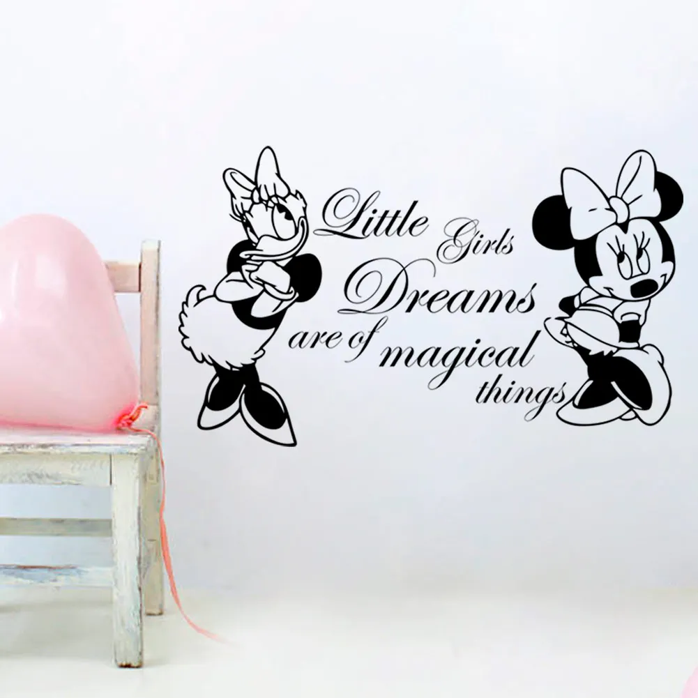 Disney Minnie Mouse & Daisy Wall Mural Kids Room Decor Little Girl Dreams Quote Wall Sticker Vinyl Art Poster Accessories Disney Minnie Mouse & Daisy Wall Mural Kids Room Decor Little Girl Dreams Quote Wall Sticker Vinyl Art Poster Accessories