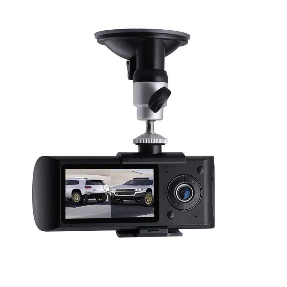 2,7 дюймовый экран двойной записи с Gps треком вождения рекордер R300 двойной объектив автомобиля переднего вождения рекордер