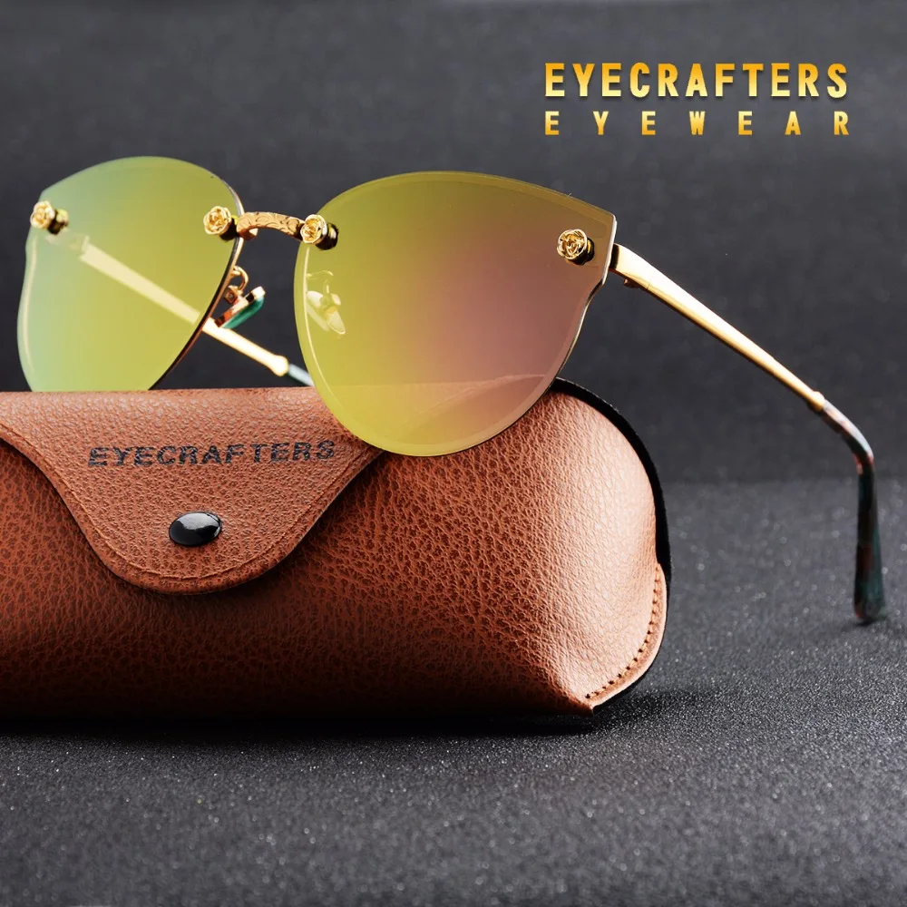 Новые женские поляризованные солнцезащитные очки, фирменный дизайн, женские ретро солнцезащитные очки «кошачий глаз», женские модные зеркальные очки, оттенки фиолетового цвета