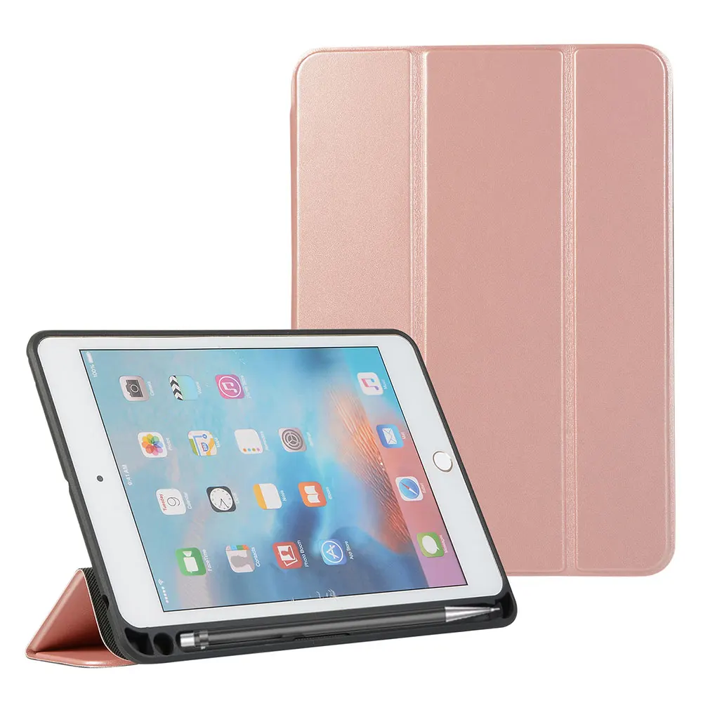 Rose gold Tri-Fold чехол-подставка для Ipad 9,7 дюймов чехол для автоматического сна смарт-чехол для Ipad 9,7 дюймов Air 1 Air 2 кожаный чехол - Цвет: Rose gold