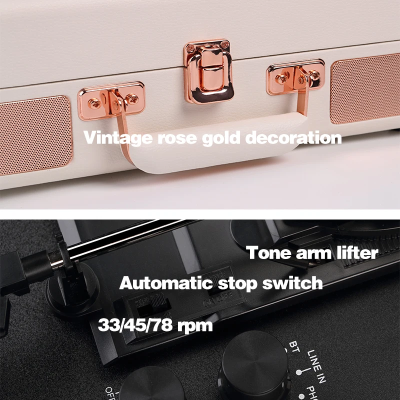 Turntable portable suitcase phonograph vinyl
