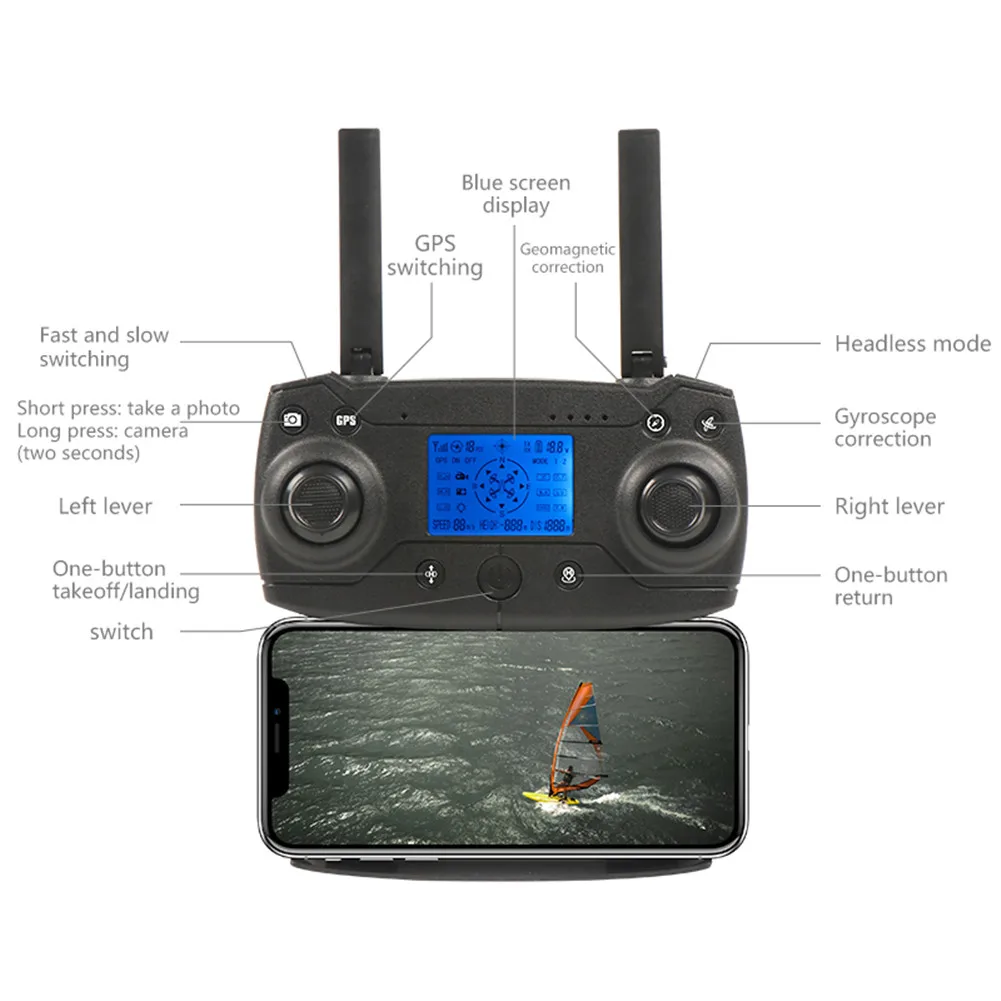 KY601G gps Дрон Квадрокоптер с 5G 4K HD камерой 2000 м Контроль расстояния RC вертолет дроны складная игрушка