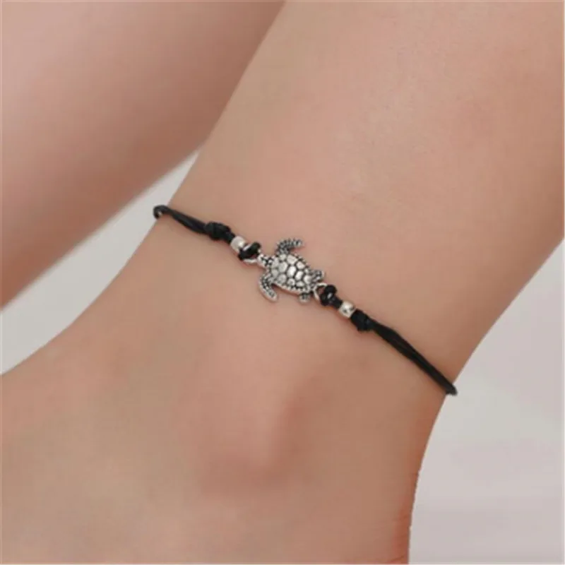 Bohemian Handmade Anklet Bracelet Barefoot Sandals Ankle Strap Foot Chain Jewelry Vintage Tortoise for Women | Украшения и