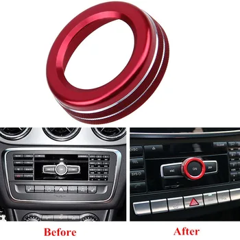 

0.9*0.3 inches Cover 1 PCS Red Decorative Ring Trim Car Auto Volume Knob