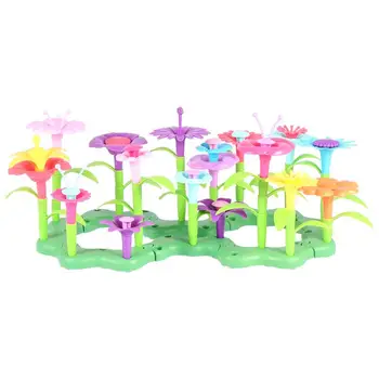 

109PCS Plastic Educational DIY Funny Floral Assembling Toy Garden Arrangement Playset Bouquet Toy for Home Kids Kindergarten