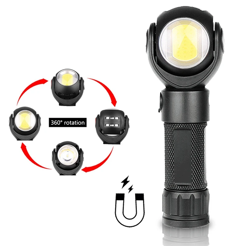 Led Flashlight 360 Degree T6+Cob Waterproof Magnet Mini Lighting Outdoor Flashlight
