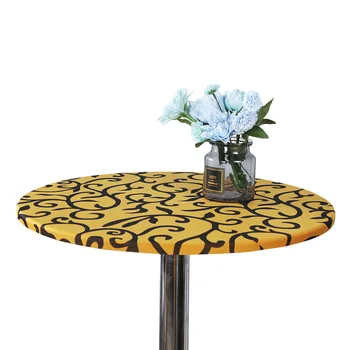 

Printed elastic table cover Round short home hotel tablecloths cocktail Countertop mat wedding party table deco cover wholesale
