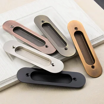 

1 pair Embedded Invisible door handles sliding wooden door handles and knobs zinc alloy door hardware