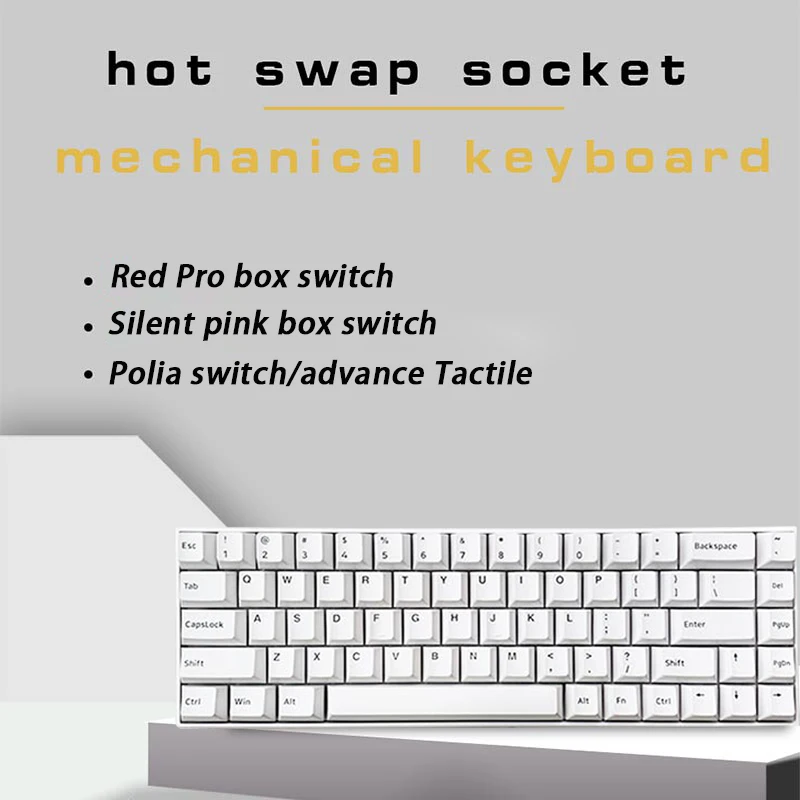 kailh&FL ESPORTS 68keys hot swap socket game mechanical keyboard with RGB backlight Wired USB Ergonomic keyboard For PC laptop