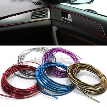 

5M CAR Interior DIY Moulding Trim Dashboard Door Edge Insert-in Decoration Strip Line Chrome Styling Accessories Free Scraper