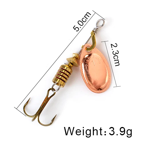 FISH KING Spinner Bait 3.9g 4.6g 7.4g 10.8g 15g Spoon Lures pike Metal With Treble Hooks Arttificial Bass Bait Fishing Lure as photo