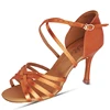 Top Dance Shoes Latin Sandals Ballroom Dancing Game Exercise Profession Sweat Insole Cowhide Satin Women BD 216 AWL Heel 8.5 Cm 1