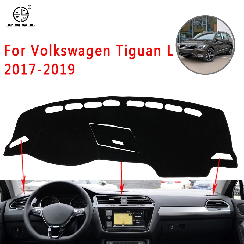 Пнсл приборной панели автомобиля крышка тире коврики тире коврик ковер для Volkswagen VW Tiguan MK2, защита от солнца, анти-скольжения