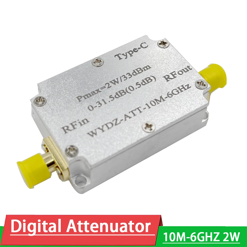 ATT 10M 6GHZ 2W Digital attenuator step 0.5DB 0 31.5 CNC range FOR HAM radio Amplifier Receiver