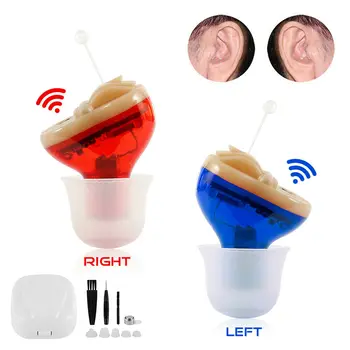 

Portable Mini Hearing Aid Invisible Ear Amplifier Adjustable CIC Digital Hearing Aids for Ealderly Deaf Ear Care Enhancer Device