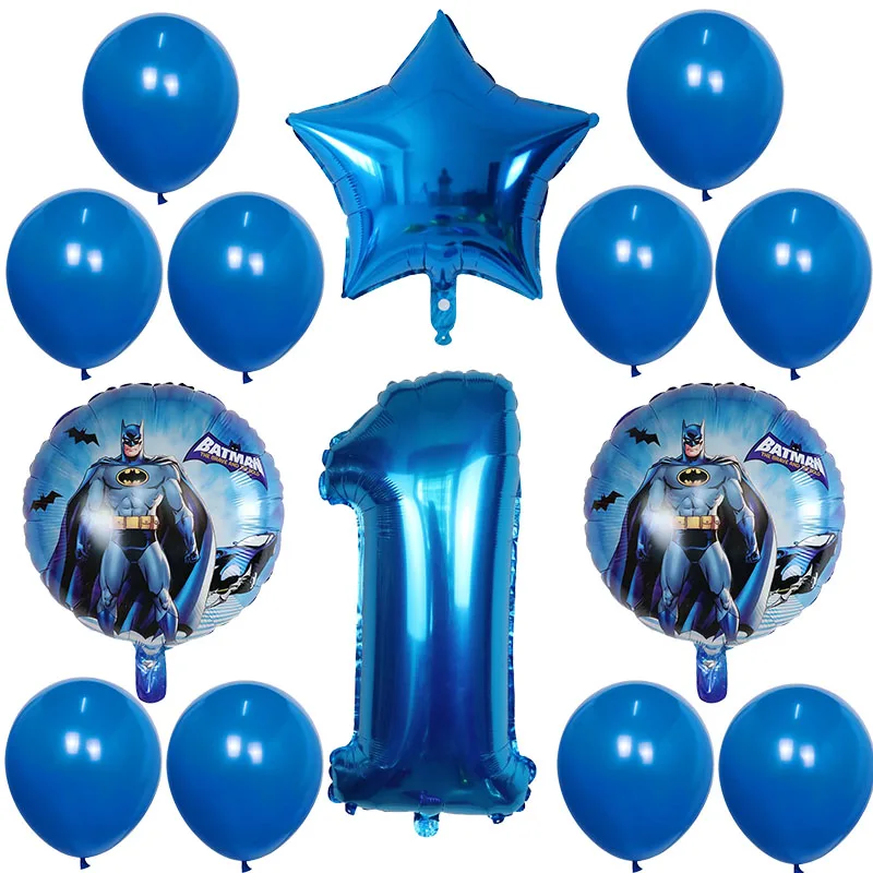 14 шт./компл. Супермен воздушные шарики "Бэтмен" номер Фольга шар с днем День рождения украшения воздуха супергероя детские игрушки Воздушные шары расходные материалы - Цвет: Насыщенный сапфировый