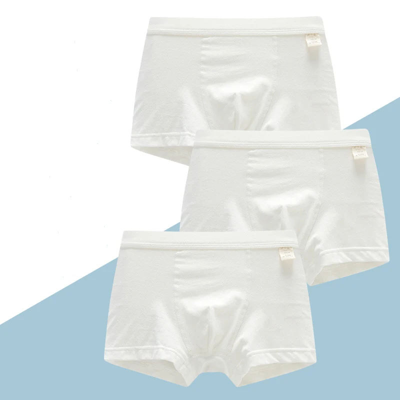 Boys boxers 3 шт./партия нижнее белье для девочек Однотонные хлопковые трусы белые шорты для маленьких девочек; мягкое нижнее белье для мальчиков хлопковая одежда для маленьких девочек - Цвет: Boys boxers