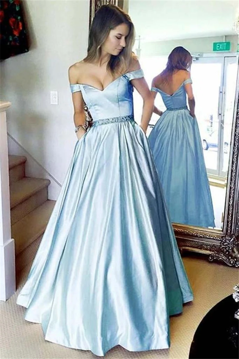 

Off The Shoulder Yellow Long Zipper Back Beautiful Prom Evening Dresses vestidos de noite robe de soiree abendkleider