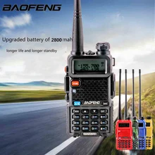 Baofeng UV-5r walk talk 2800 мАч baufeng 5 Вт рация 10 км УКВ радиостанция мобильный двухдиапазонный радиоприемник woki toki