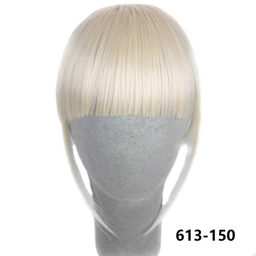 Энергичные чистые короткие передние челки 5 клипс прямые синтетические волосы 14 цветов наращивание челки шиньон термостойкие черные - Цвет: 613-1500