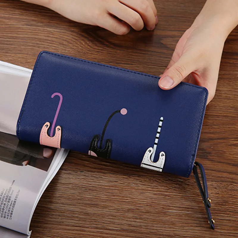 

New Women Wallet with Cartoon Leather PU Long Wallet Coin Purse Card Holders Handbag Package Shopping long purse