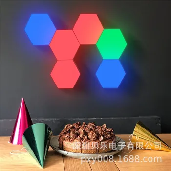 

Honeycomb light colorful geometric hexagon quantum light wall remote control honeycomb lamp decoration company