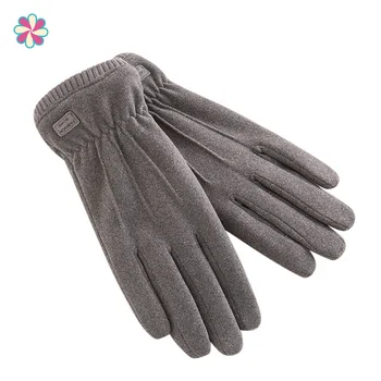 

Winter Female Warm Cashmere Mittens Double Thick Plush Touch Screen Driving Gloves W118