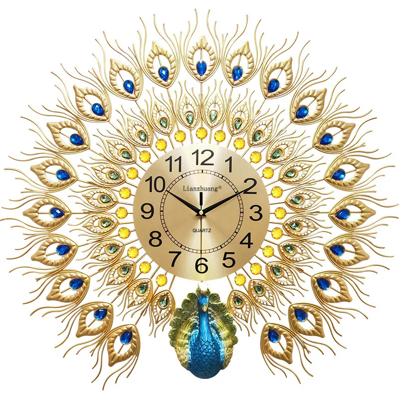 Exquisite Peacock Art Wall Clock Corridor Living Room Wall Decoration