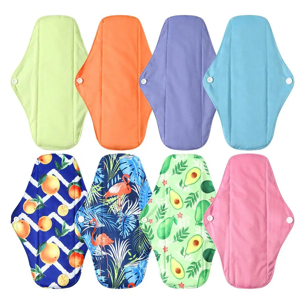 5pcs/sets Women Bamboo Cotton Sanitary Napkin Reusable Cloth