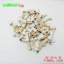 50 шт. 194 T10#555 клиновидная база с гибким проводом, различные цвета, не полярность, AC DC 6V 6,3 V пинбол игровая машина, светодиодные лампы