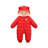LZH 2022 Autumn Winter Infant Baby Clothing New Baby Boys Thick Down Cotton Jumpsuit Girls Long-sleeved Hooded Romper 3-12 Month ► Photo 3/6
