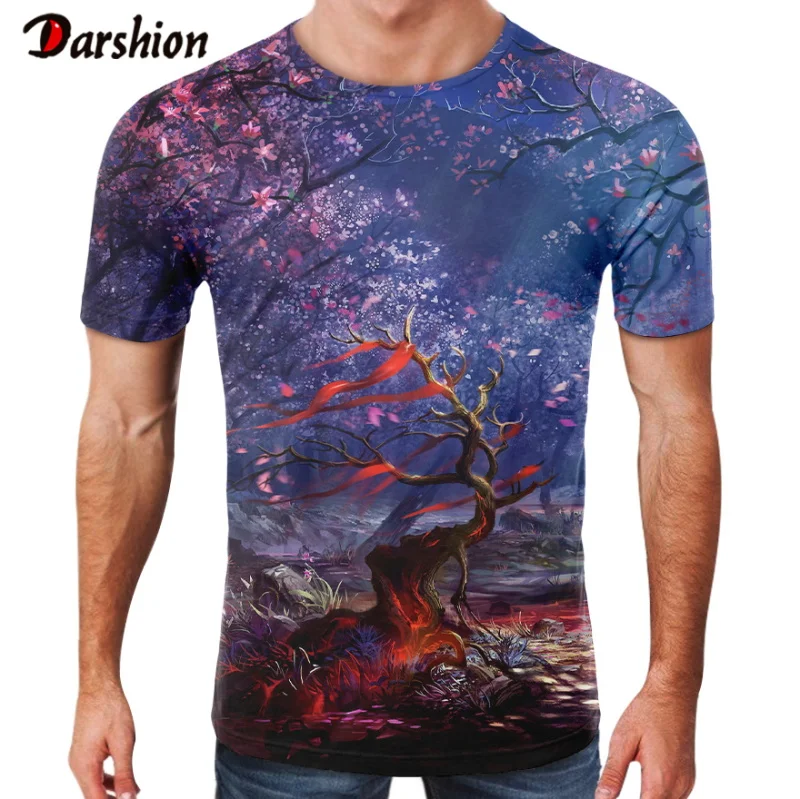 

3d Print Tree Funny T Shirt Men Hip Hop Magic Tree Men Fashion T-shirt Kids Harajuku Summer Cool Tee Funny shirts Homme Tshirt