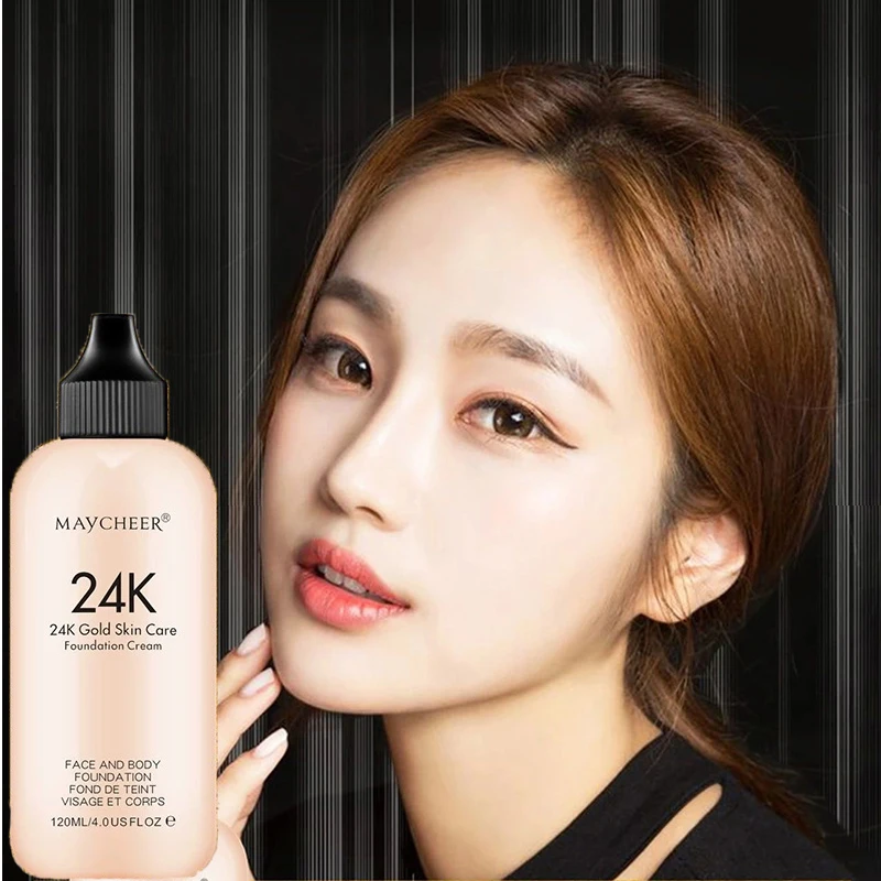 

Face Sun Block Foundation Cream Waterproof Make Up Mineral Liquid Foundation Full Cover Base Concealer Makeup Cosmetics
