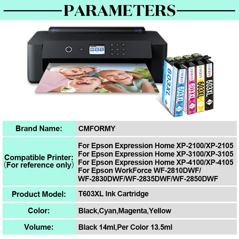 Cartouche compatible - 5 Cartouches d'Encre Epson 603XL Compatible pour  Expression Home XP 2100 XP 2105 XP 2150 XP 2155 XP 3100 XP 3105 XP 3150 XP  3155 XP 4100 XP 4105