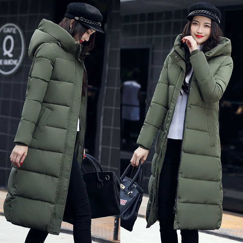 

Photo Shoot 2019 Winter New Style Korean-style Loose And Plus-sized Solid Color Hooded Thick Mid-length Cotton Overcoat Women Ja