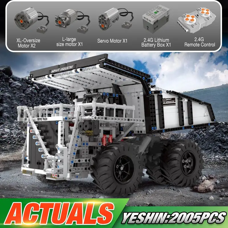 

Yeshin Technic Car Compatible With Lepining 29973 Mining Truck T284 Car Model Building Blocks Bricks Kids Christmas Toys Gifts