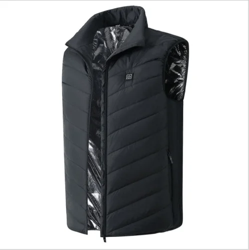 Black High Quality Heated Jackets USB Heating Cotton Men Women Outdoor Coat Electric Heating Hooded Jackets Warm Winter Thermal Coat - Цвет: Black