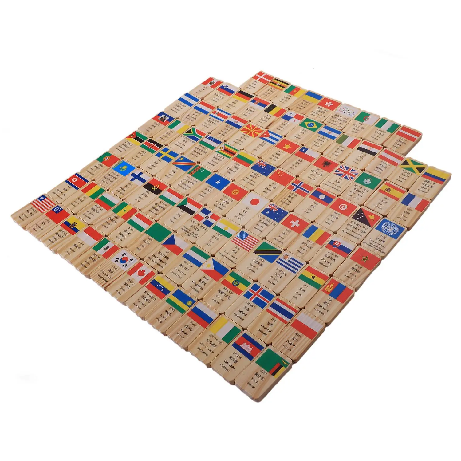 LCLL-MWZ 100 шт. многоязычный Национальный флаг деревянное домино игрушки понимание мира домино раннего образования