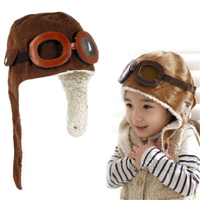 New Winter Fashion Cute BabyToddler Baby Boys Girls Kids Pilot Aviator Warm Cap Hat Beanie Pilot Caps 2 Colors 4