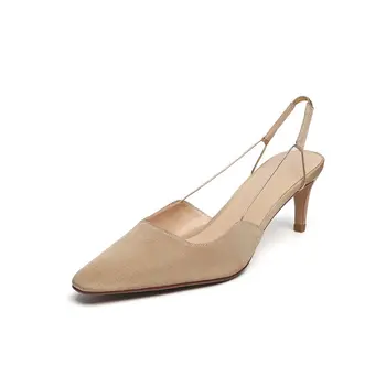

Comfortable Kid Suede Sandals Fashion Shallow Sexy Pointed Toe Shoes New Hot Sale High Thin Heel Women's Sandals
