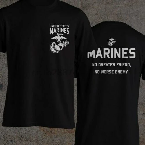 Американская армия Морпехи корп Usmc Цитата No Greater Friend have Enemy Мужская рубашка Новая